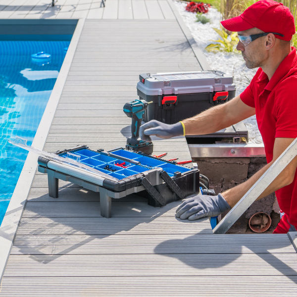 Detecção eletrônica de vazamento na piscina